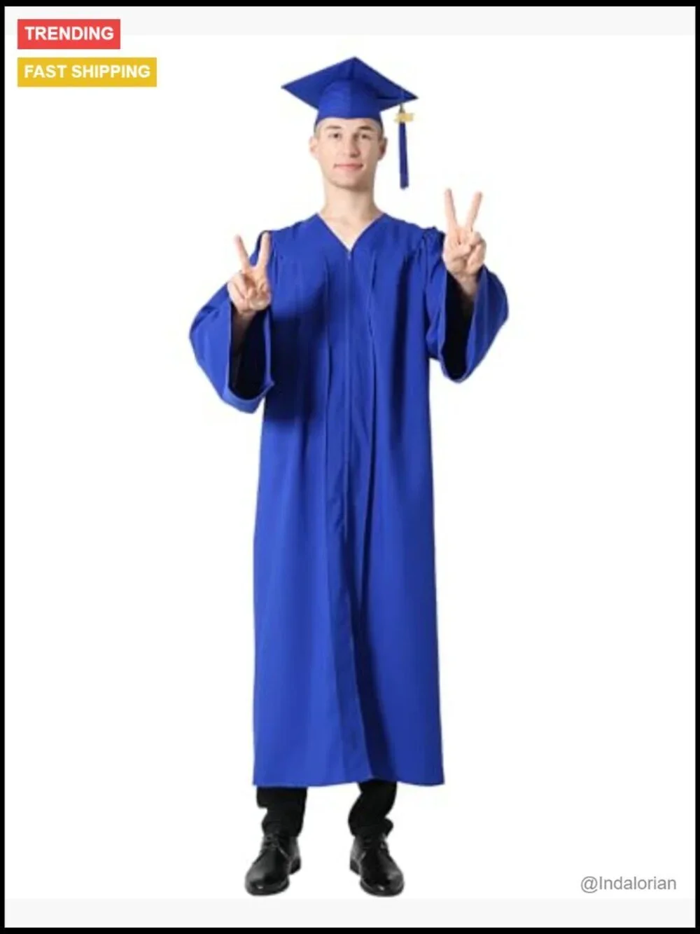Matte Graduation Gown Cap Tassel Set with 2026 Charms